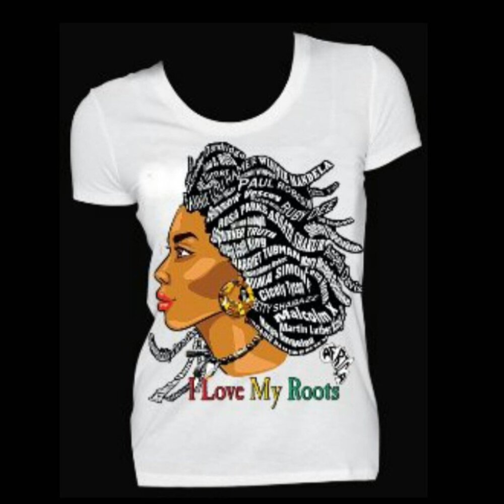 I Love My Roots Fitted White Crew Neck Tshirt